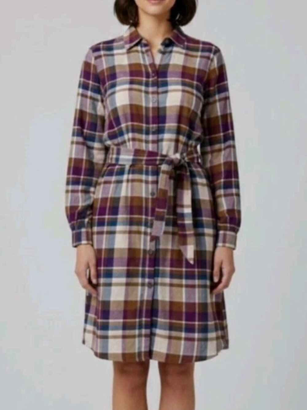 Loft Outlet flannel plaid shirtdress